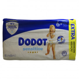 Dodot diapers 44 u. Sensitive +14 kg. Size 6.