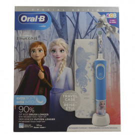 Oral B cepillo de dientes electrico 1 u. Vitality Frozen + estuche viaje extra suave.