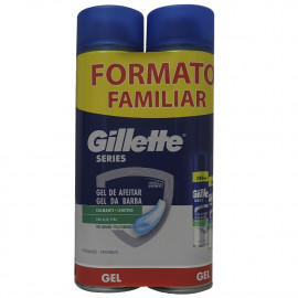 Gillette gel afeitar 2X240 ml. Sensitive skin aloe vera.