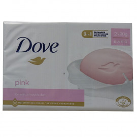 Dove jabón en pastilla 2X90 gr. Pink.