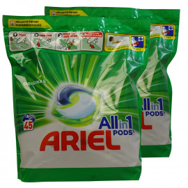Ariel detergent in tabs 2X45 u. All in one.