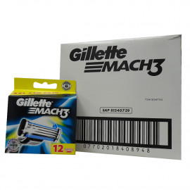 Gillette Mach 3 cuchillas 12 u. Minibox.