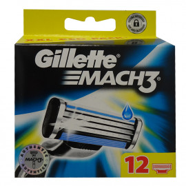 Gillette Mach 3 cuchillas 12 u.