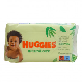 Huggies baby wipes 56 u. Natural Care with Aloe Vera.