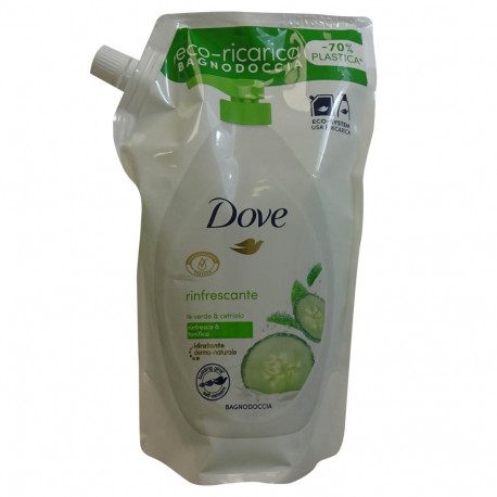 Dove gel de baño 720 ml. Eco-recambio pepino y té verde.