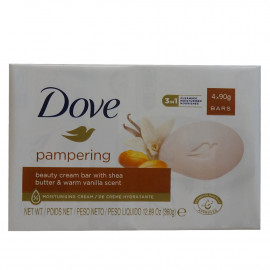 Dove bar soap 4X90 gr. Shea butter & vanilla scent.