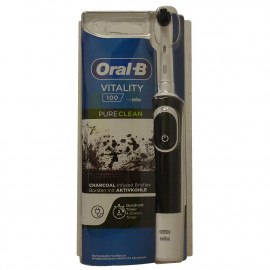 Oral B cepillo eléctrico 1 u. Vitality 100 Pure Clean carbón negro.