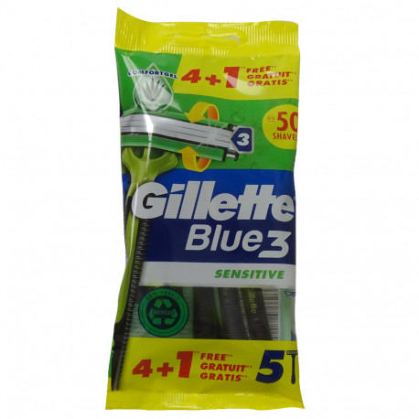 Gillette Blue III razor 4+1 Sensitive.