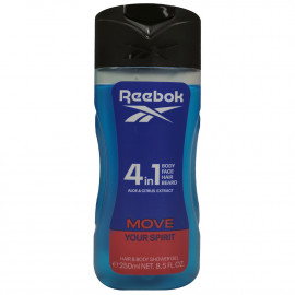 Reebok gel 250 ml. Move your spirit hombre 4 en 1.