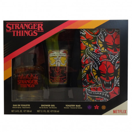 Stranger Things pack Eau de Toilette 100 ml. + Gel de ducha 150 ml. + Bolso de tocador.