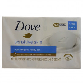 Dove jabón en pastilla 4X90 gr. Sensitive skin.
