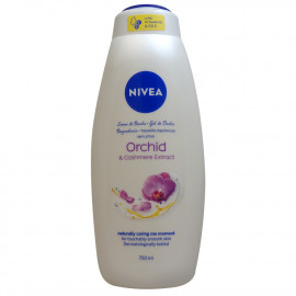 Nivea bath gel 750 ml. Creme orchid & cashmere extract.