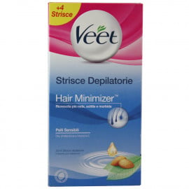 Veet waxing strips 20 u. + Wipes 4 u. Sentitive Skin Hair Minimizer.