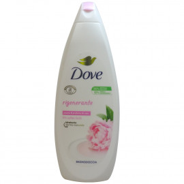 Dove gel de baño 600 ml. Regenerador peonía y perfume de rosa.