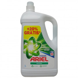 Ariel detergente gel 90 dosis 4,5 l. Original.