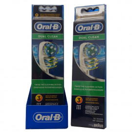 Oral B recambio cepillo dientes eléctrico 3 u. Dual clean.