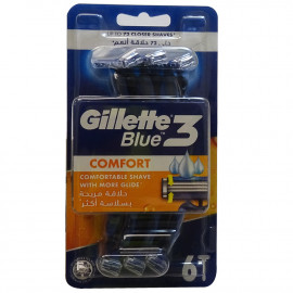 Gillette blue 3 maquinilla de afeitar 6 u. Comfort.
