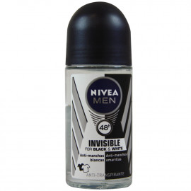 Nivea desodorante roll-on 50 ml. Men black & white invisible.