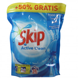 Skip detergente en cápsulas 56 u. Active Clean. (caja 3 u.)