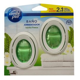 Ambipur baño ambientador 2X7,5 ml. Hierba fresca.