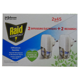 Raid antimosquito electric device with refill 2X32 ml. 2X45 night.