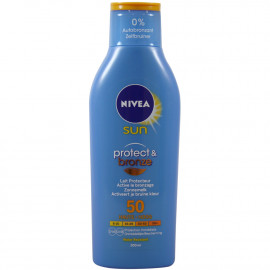Nivea Sun leche solar 200 ml. Protección 50 protege y broncea.