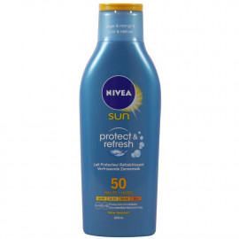 Nivea Sun leche solar 200 ml. Protección 50 protege y refresca.