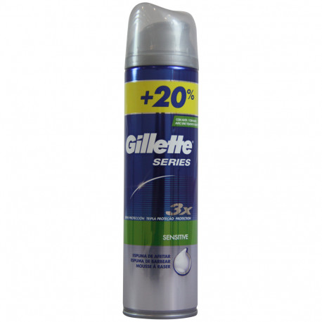 Gillette espuma de afeitar 250 ml. + 50 ml. Series Sensible.