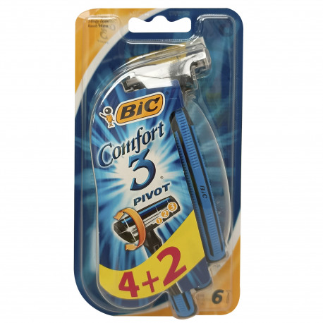 Bac Razor Bic razor 4+2 u. Comfort 3 pivot 3 blades. - Tarraco Import Export