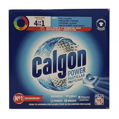 Calgon pastillas Powerball 195 gr. 4 en 1 - 15 u.