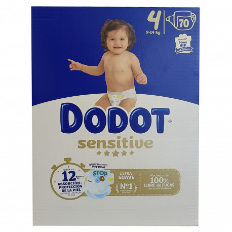 Dodot diapers 70 u. Sensitive 9-14 kg. Talla 4.