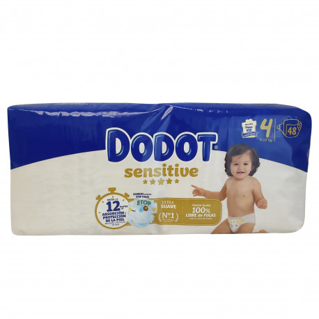 Dodot pañal 48 u. Sensitive 9-14 kg. Size 4.
