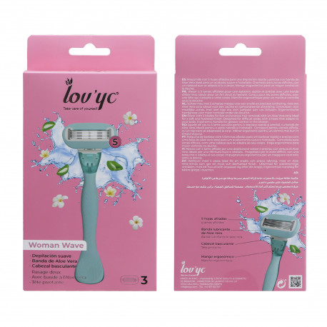 Lov'yc maquinilla de depilar 1 u. + 3 recambios. Surtido colores Aloe Vera.