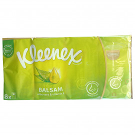 Kleenex pañuelos faciales 8 u. Balsam aloe vera i vitamina E 4 capas.