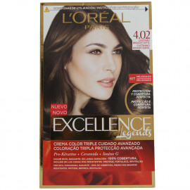 L'Oréal Excellence tinte 4.02 castaño irisado sutil.