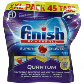 Finish dishwasher powerball tabs 45 u. Quantum super power lemon.