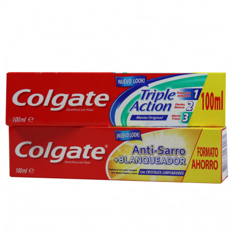 Colgate pasta de dientes 100 ml. 18 u. Mixto Triple acción + 18 u. Anti Sarro