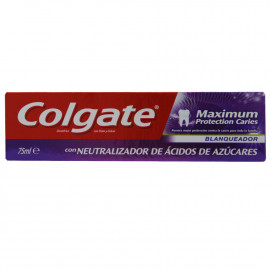 Colgate pasta de dientes 75 ml. Max Protección Caries Blanqueador.