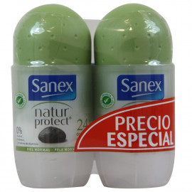 Sanex deodorant roll-on 2X50 ml. Natur Protect.