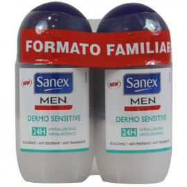Sanex deodorant roll-on 2X50 ml. Men dermo sensitive 24h.