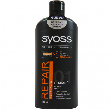 Syoss Champú cabello seco, REPAIR, 500 ml.