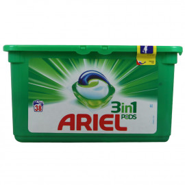 Ariel detergente en cápsulas 3 en 1 - 38 u. Regular 1136,2 gr.