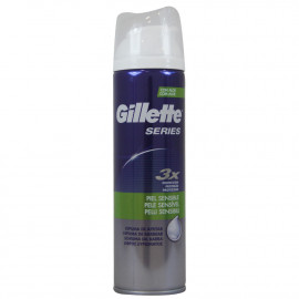 Gillette Series espuma de afeitar 250 ml. Protección piel sensible Aloe Vera.