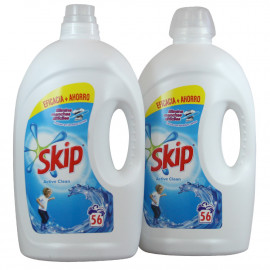 Skip detergente líquido 112 dosis 2X3.360 l. Active clean.
