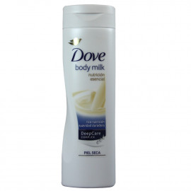 Dove body milk nutrición esencial. Piel seca.