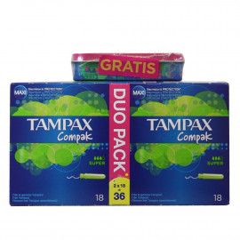Tampax compak pearl 36 u. + Free tinibox super.