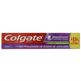 Colgate toothpaste 100 ml. + 33%. Maximum protection.