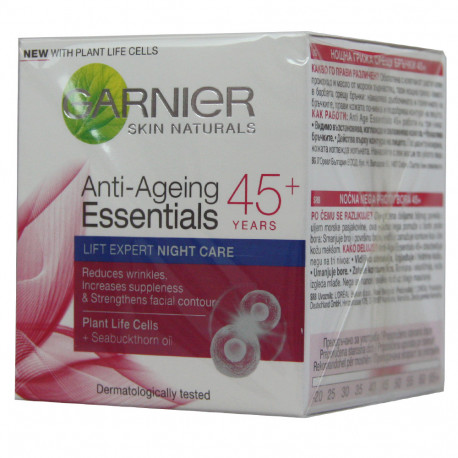 Garnier Skin Naturals crema anti-arrugas 50 ml. + 45 años cuidado de noche.