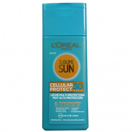 L'Oréal Sublime Sun. 200 ml. Leche protectora hidratante factor 30.