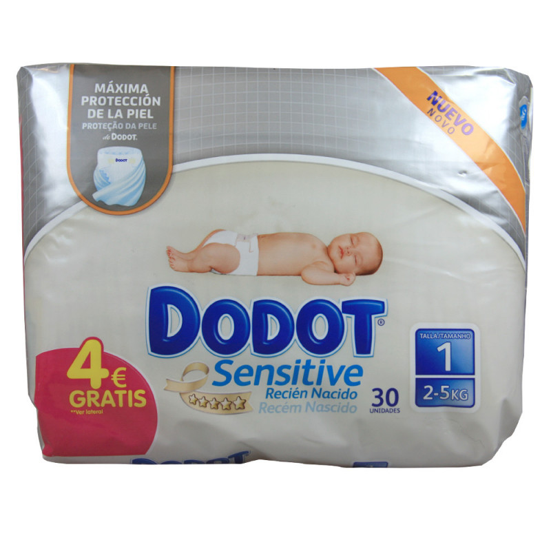 Dodot diapers 30 u. 2-5 kg. Sensitive new born size 1. - Tarraco Import  Export
